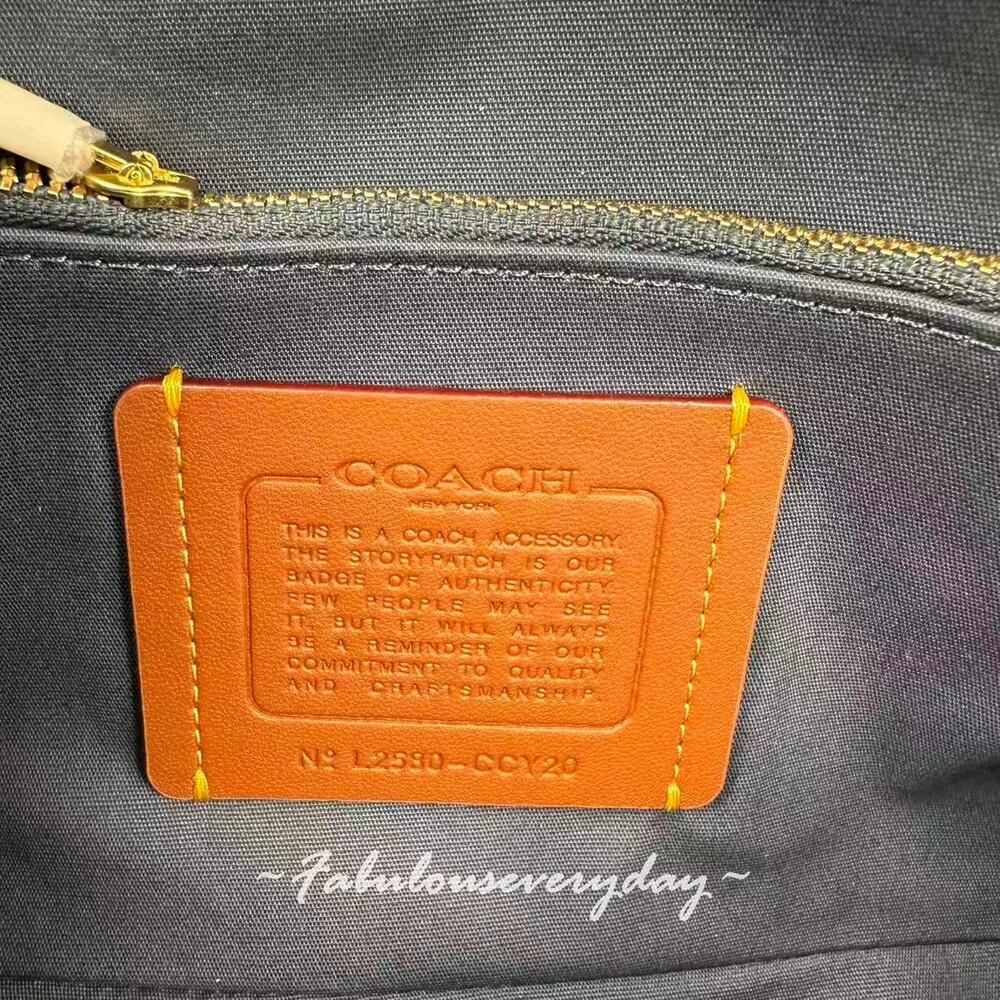 Coach Brook Flap Chain Bag In Loved Denim Shoulder Bag Gold/Blue CCY20 NWT - Picture 8 of 9